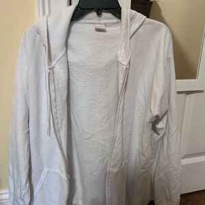 White Zip-Up Hoodie